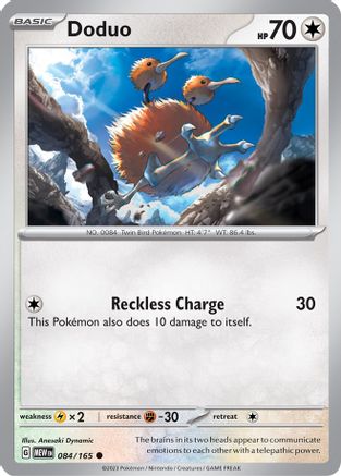 Doduo - 084/165 - Reverse Holo Common - Scarlet & Violet 151 - Pokemon - NM/M
