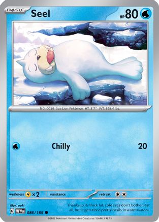 Seel - 086/165 - Reverse Holo Common - Scarlet & Violet 151 - Pokemon - NM/M