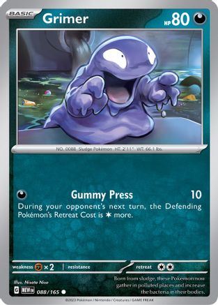 Grimer - 088/165 - Reverse Holo Common - Scarlet & Violet 151 - Pokemon - NM/M