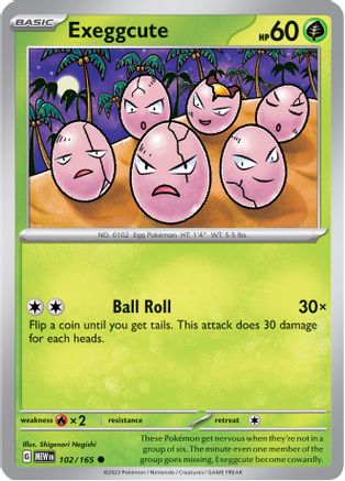 Exeggcute - 102/165 - Reverse Holo Common - Scarlet & Violet 151 - Pokemon - NM/M
