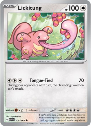 Lickitung - 108/165 - Reverse Holo Common - Scarlet & Violet 151 - Pokemon - NM/M