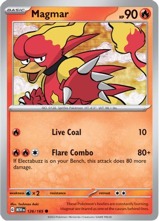 Magmar - 126/165 - Reverse Holo Common - Scarlet & Violet 151 - Pokemon - NM/M