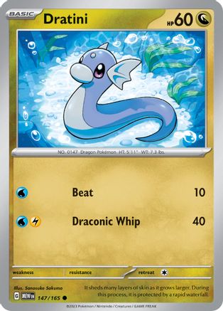 Dratini - 147/165 - Reverse Holo Common - Scarlet & Violet 151 - Pokemon - NM/M