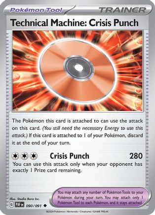 Technical Machine: Crisis Punch - 090/091 - Uncommon - Paldean Fates - Pokemon - NM/M