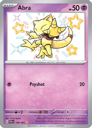 Abra - 148/091 - Baby Shiny - Paldean Fates - Pokemon - NM/M