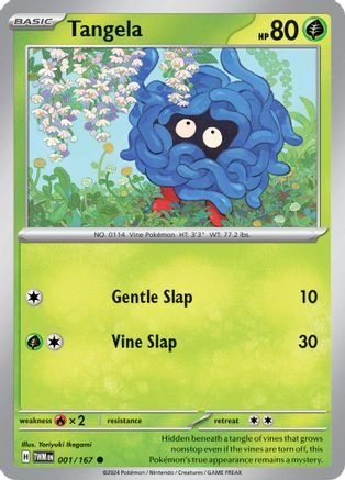 Tangela - 001/167 - Reverse Holo Common - Twilight Masquerade - Pokemon - NM/M