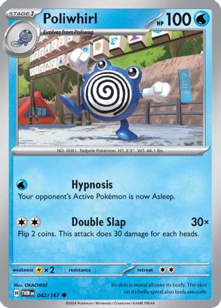 Poliwhirl 042/167 - Reverse Holofoil SV06 Twilight Masquerade - Common