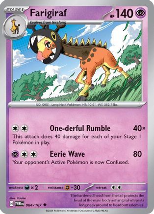 Farigiraf 084/167 - Reverse Holofoil SV06 Twilight Masquerade - Uncommon