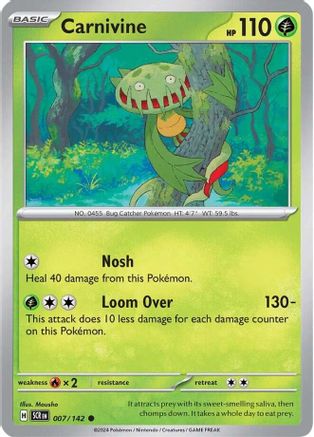 Carnivine - 007/142 - Reverse Holo Common - Stellar Crown - Pokemon - NM/M