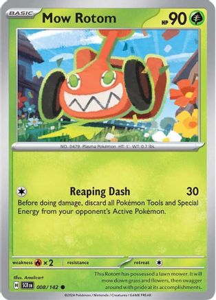 Mow Rotom - 008/142 - Reverse Holo Common - Stellar Crown - Pokemon - NM/M