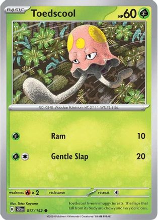 Toedscool - 017/142 - Reverse Holo Common - Stellar Crown - Pokemon - NM/M