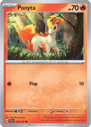 Ponyta - 019/142 - Reverse Holo Common - Stellar Crown - Pokemon - NM/M