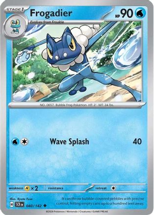 Frogadier - 040/142 - Reverse Holo Uncommon - Stellar Crown - Pokemon - NM/M
