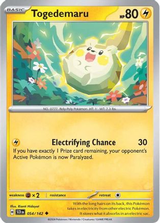 Togedemaru - 054/142 - Reverse Holo Uncommon - Stellar Crown - Pokemon - NM/M