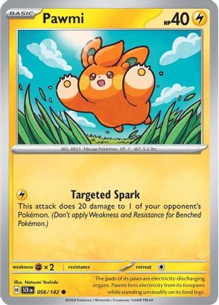 Pawmi - 056/142 - Reverse Holo Common - Stellar Crown - Pokemon - NM/M