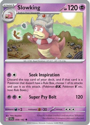 Slowking - 058/142 - Reverse Holo Uncommon - Stellar Crown - Pokemon - NM/M