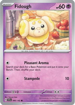 Fidough - 066/142 - Reverse Holo Common - Stellar Crown - Pokemon - NM/M
