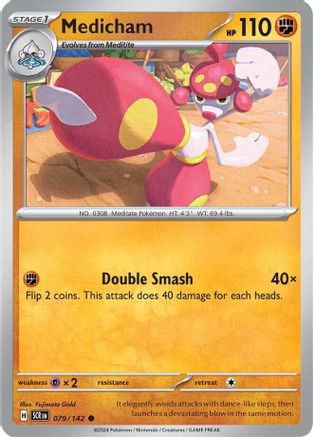 Medicham - 079/142 - Reverse Holo Common - Stellar Crown - Pokemon - NM/M