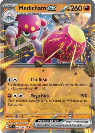 Medicham EX - 080/142 - Double Rare - Stellar Crown - Pokemon - NM/M