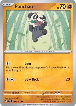 Pancham - 085/142 - Reverse Holo Common - Stellar Crown - Pokemon - NM/M