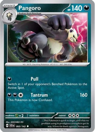 Pangoro - 093/142 - Reverse Holo Uncommon - Stellar Crown - Pokemon - NM/M