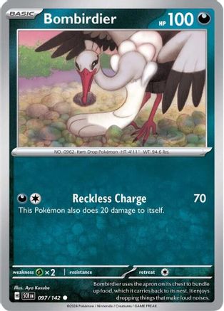 Bombirdier - 097/142 - Reverse Holo Common - Stellar Crown - Pokemon - NM/M