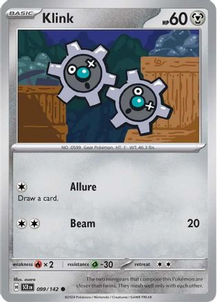 Klink - 099/142 - Reverse Holo Common - Stellar Crown - Pokemon - NM/M