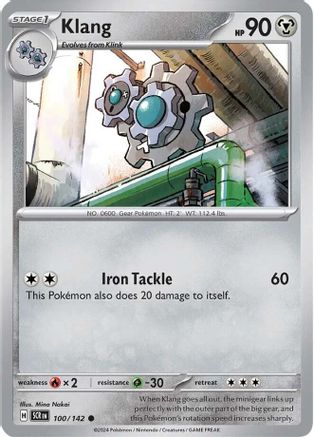 Klang - 100/142 - Reverse Holo Common - Stellar Crown - Pokemon - NM/M