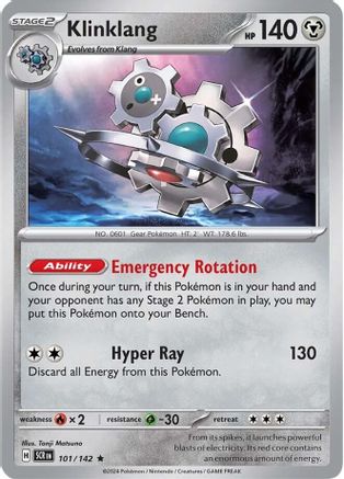 Klinklang - 101/142 - Reverse Holo Rare - Stellar Crown - Pokemon - NM/M