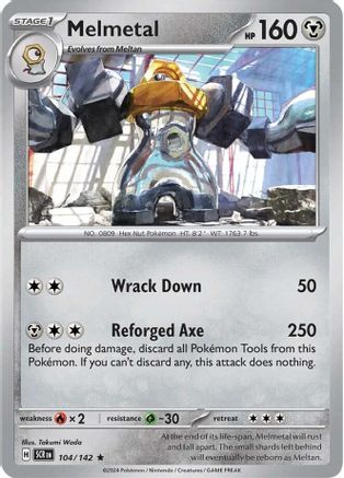 Melmetal - 104/142 - Reverse Holo Rare - Stellar Crown - Pokemon - NM/M