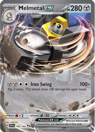 Melmetal EX - 105/142 - Double Rare - Stellar Crown - Pokemon - NM/M