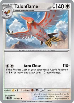 Talonflame - 123/142 - Reverse Holo Uncommon - Stellar Crown - Pokemon - NM/M