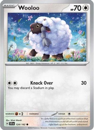 Wooloo - 124/142 - Reverse Holo Common - Stellar Crown - Pokemon - NM/M
