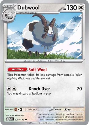 Dubwool - 125/142 - Reverse Holo Uncommon - Stellar Crown - Pokemon - NM/M