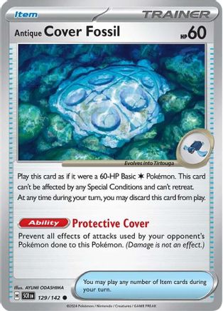 Antique Cover Fossil - 129/142 - Reverse Holo Common - Stellar Crown - Pokemon - NM/M
