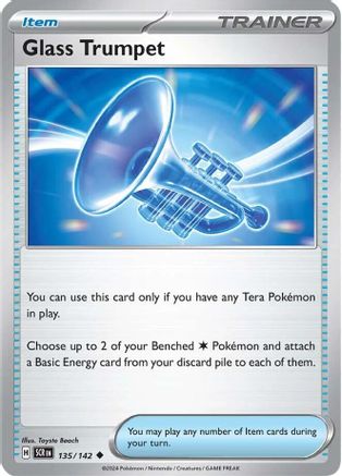 Glass Trumpet - 135/142 - Reverse Holo Uncommon - Stellar Crown - Pokemon - NM/M