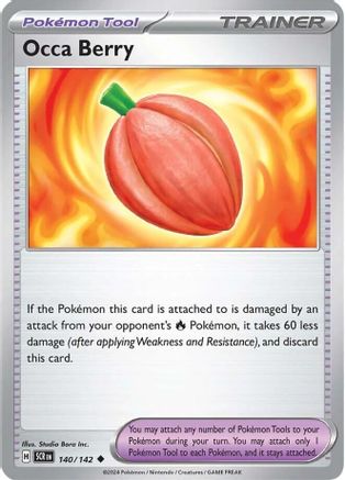 Occa Berry - 140/142 - Reverse Holo Uncommon - Stellar Crown - Pokemon - NM/M