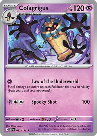 Cofagrigus - 083/191 - Reverse Holo Rare - Surging Sparks - Pokemon - NM/M