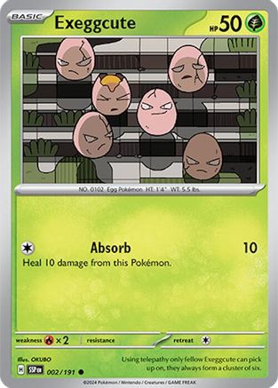 Exeggcute - 002/191 - Reverse Holo Common - Surging Sparks - Pokemon - NM/M
