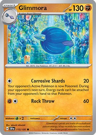 Glimmora - 115/191 - Reverse Holo Common - Surging Sparks - Pokemon - NM/M