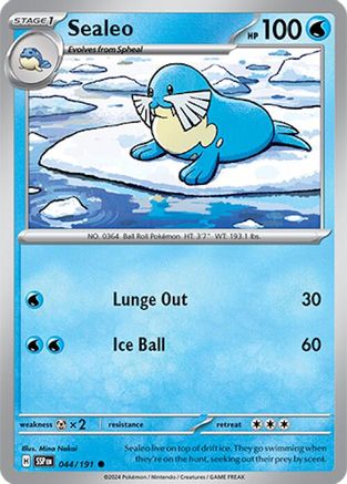 Sealeo - 044/191 - Reverse Holo Common - Surging Sparks - Pokemon - NM/M