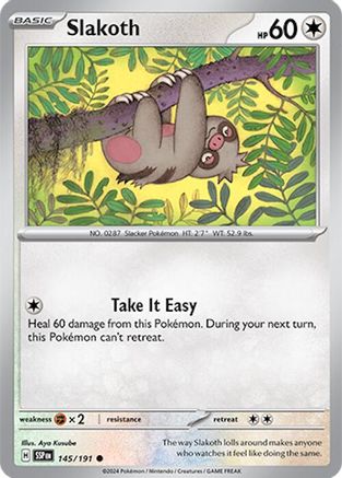 Slakoth - 145/191 - Reverse Holo Common - Surging Sparks - Pokemon - NM/M