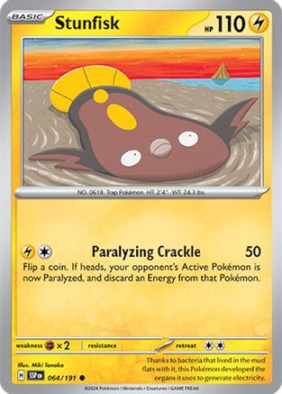 Stunfisk - 064/191 - Reverse Holo Common - Surging Sparks - Pokemon - NM/M