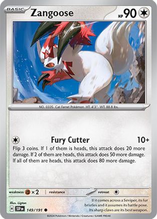 Zangoose - 149/191 - Reverse Holo Common - Surging Sparks - Pokemon - NM/M