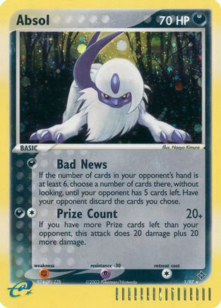 Absol 001/97 - Reverse Holofoil Dragon - Holo Rare
