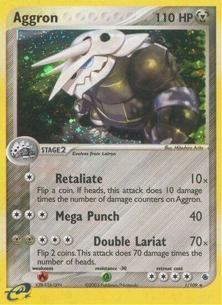Aggron 001/109 - Holofoil Ruby and Sapphire - Holo Rare