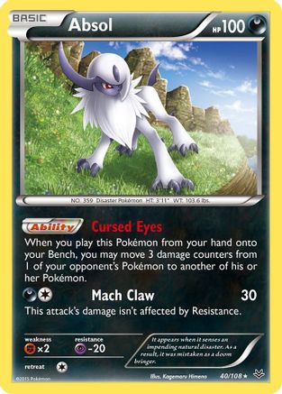 Absol 040/108/108 - Reverse Holofoil XY  Roaring Skies - Holo Rare