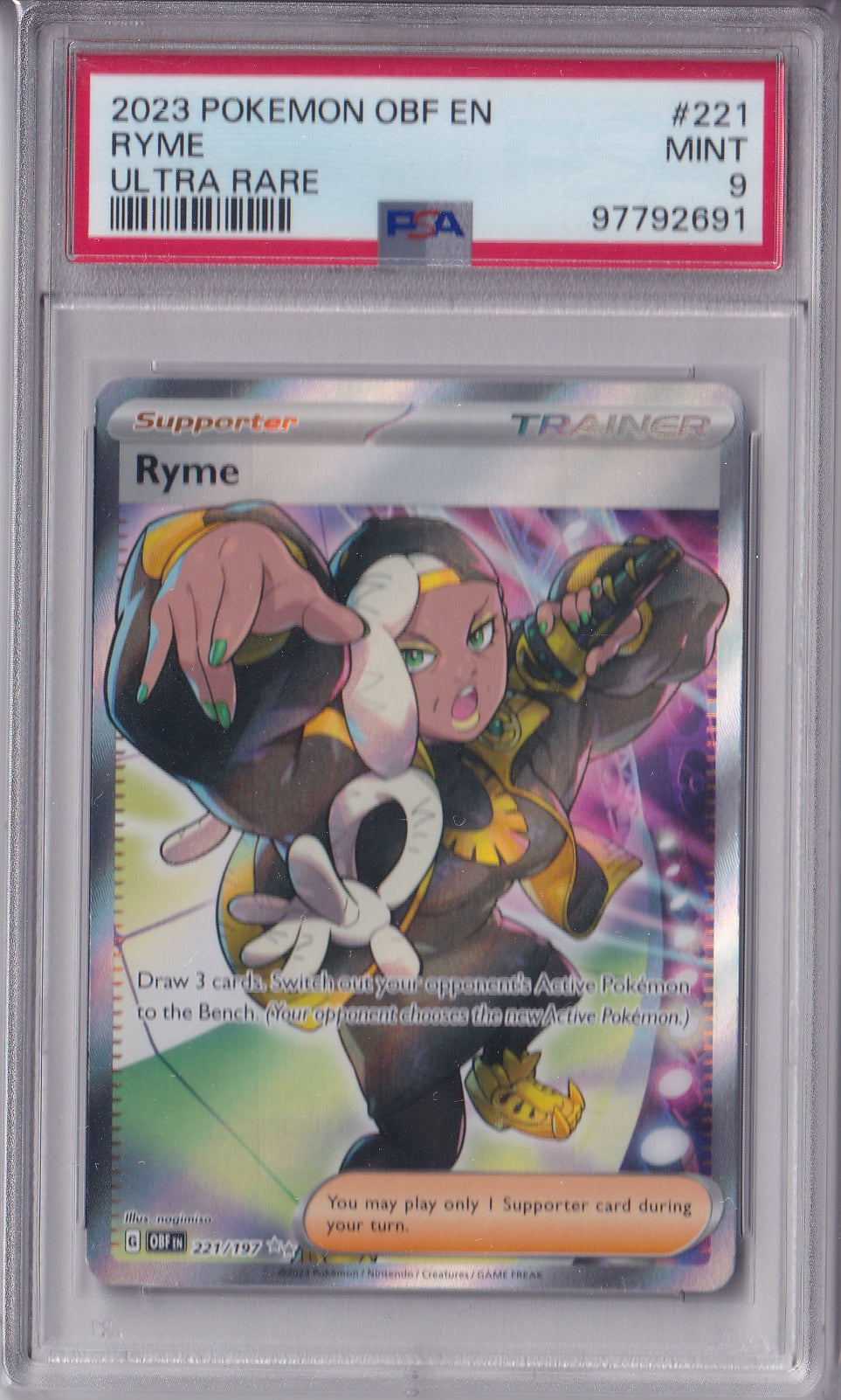 Ryme - 221/197 - Obsidian Flames - PSA 9