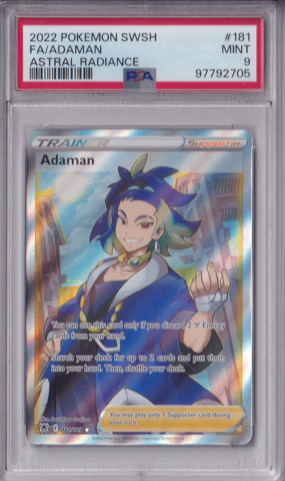 Adaman Full Art - 181/189 - Astral Radiance - PSA 9