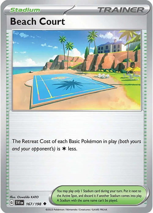 Beach Court - 167/198 - Reverse Holo Trainer - Scarlet & Violet - Pokemon - NM/M